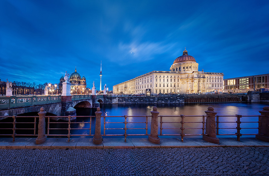 Humboldt Forum — Berlin, Germany: architectural lighting design by Lichtvision (architecture by Franco Stella Projektgemeinschaft)