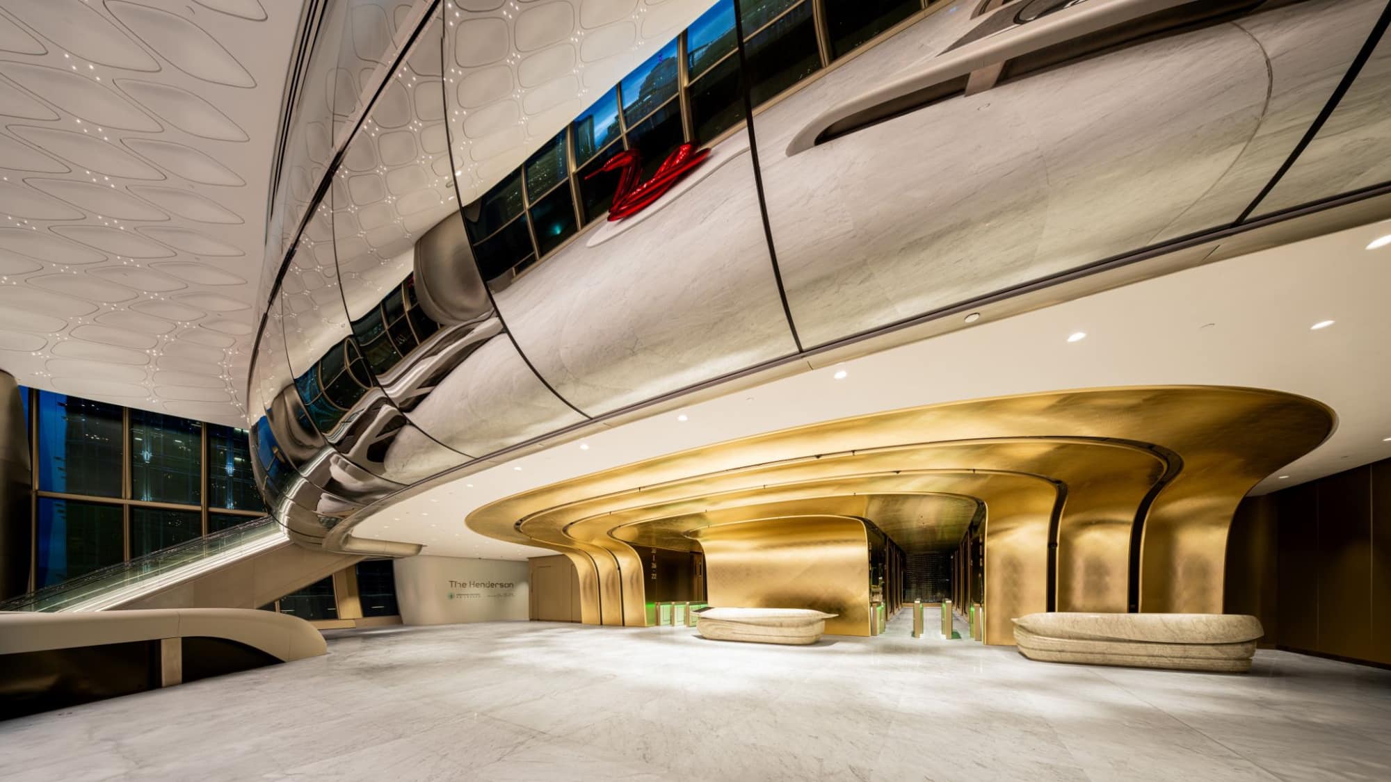 The Henderson — China: architectural lighting design by Lichtvision (architecture by Zaha Hadid Architects)