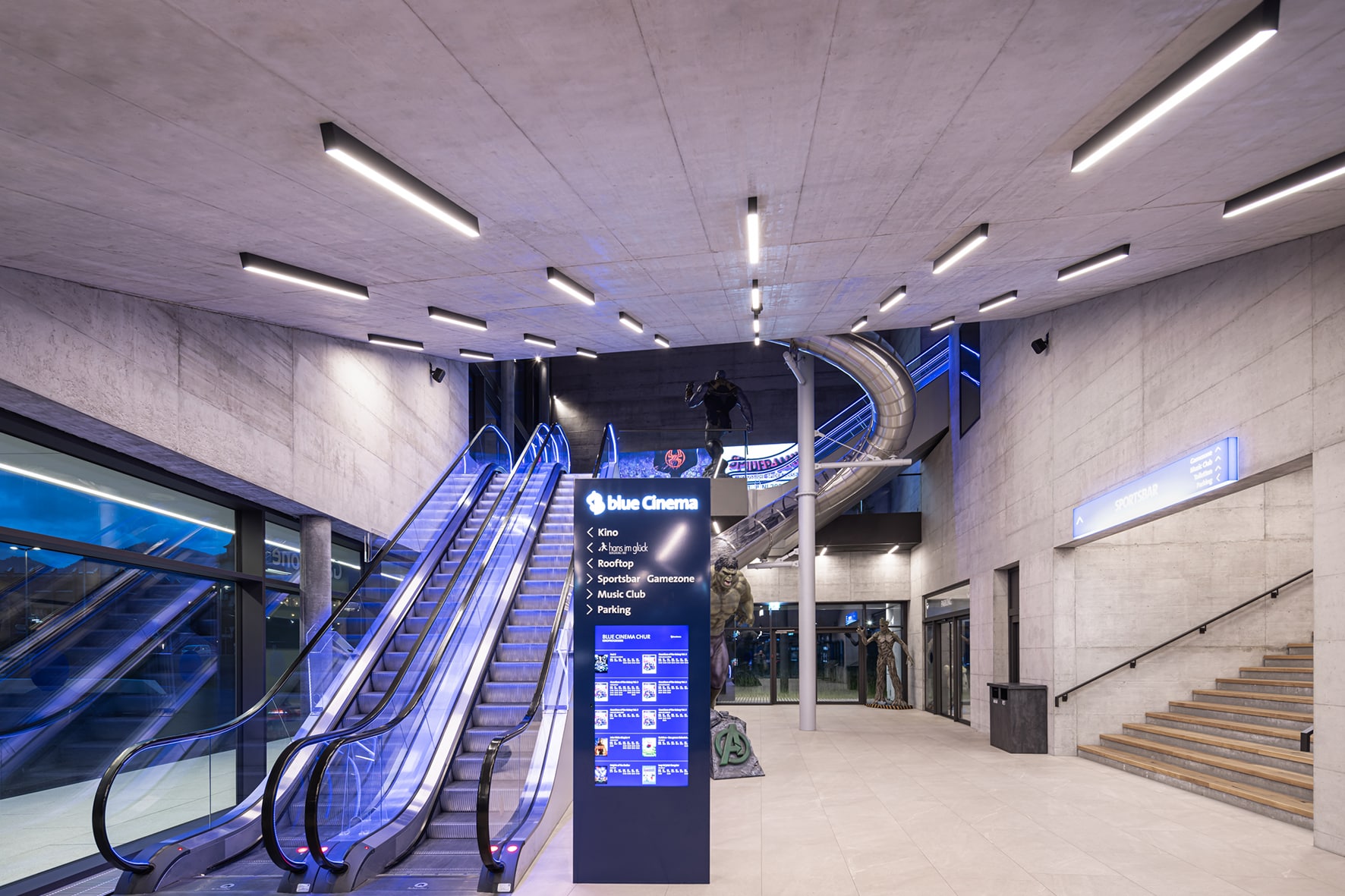 Blue Cinema Chur — Chur, Switzerland: lighting design view 3 of 9, by Lichtvision