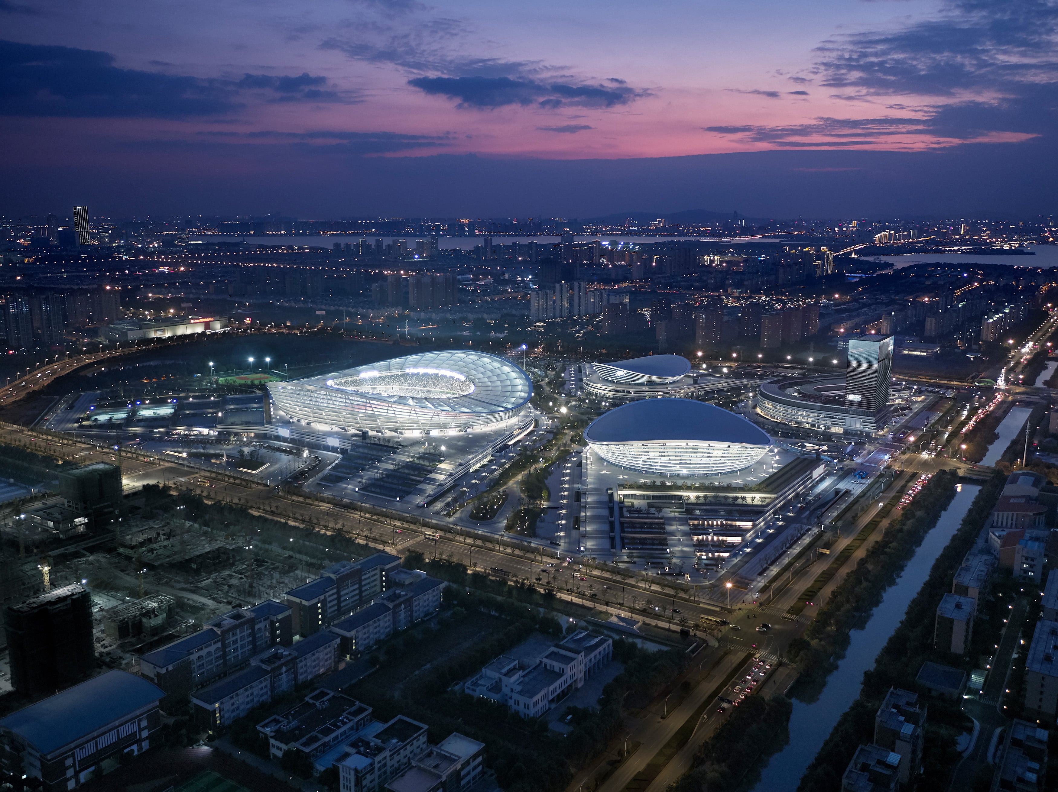 Suzhou Olympic Sports Centre — China: lighting design view 2 of 8, by Lichtvision