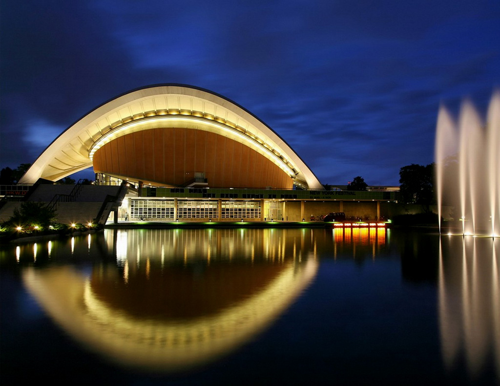 House of the World's Cultures — Berlin, Germany: architectural lighting design by Lichtvision (architecture by FHW Architekten)