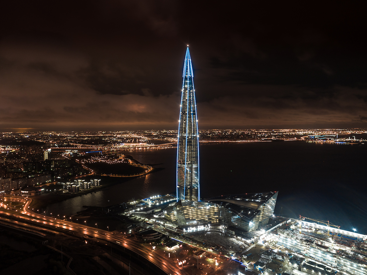 Lakhta Center - Facade Lighting Design — Saint Petersburg, Russia: lighting design view 2 of 3, by Lichtvision